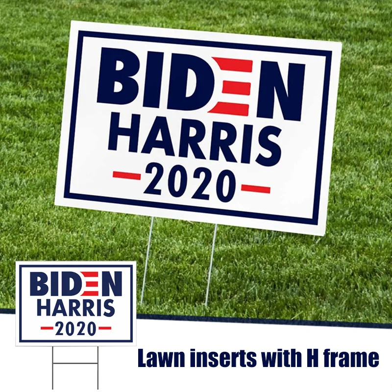 Biен/Харрис для президента 2020 Дворовые знаки с H Frames 12x18 дюймов газон открытый
