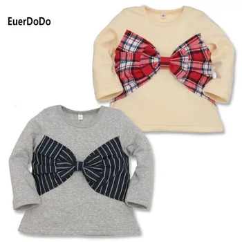

2020 Brand Baby Girls Bowknot Hoodie Children's Fleece Sweatshirt Newborn Pullover Tops Toddler Kid Thick Cotton Outwear