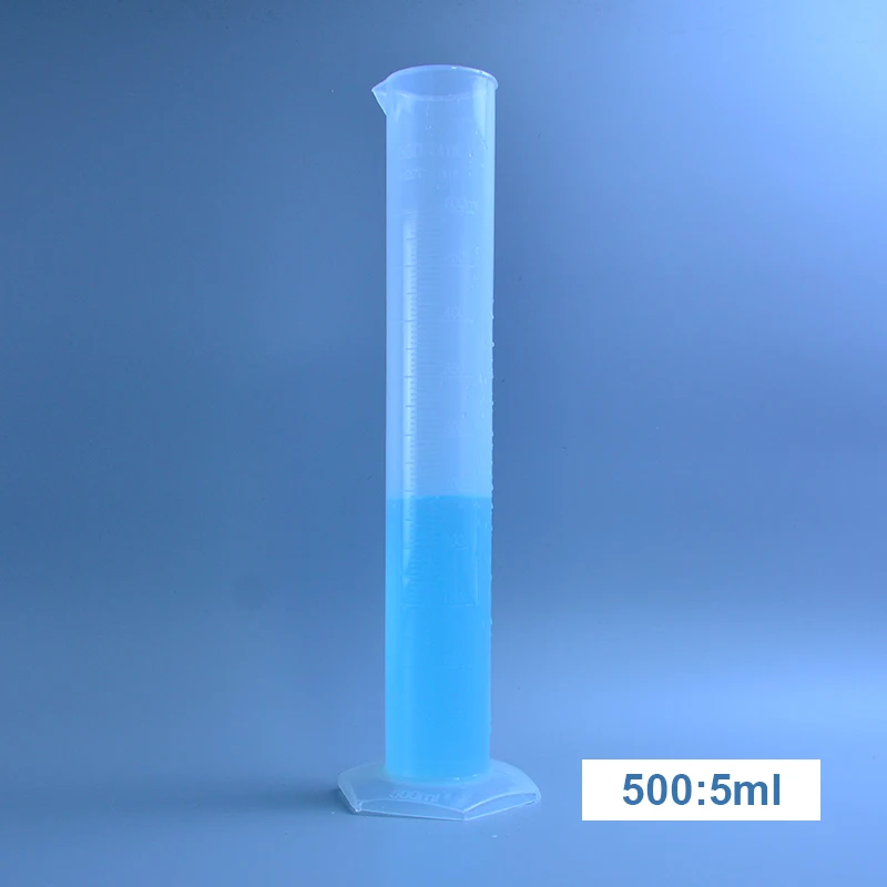 5 Pack Plastic Measuring Cylinder Graduated Cylinder 10ml 25ml 50ml 250ml 500ml,Lab Test Tube
