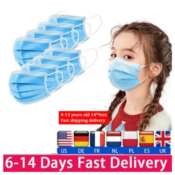 

5/10/20/50pcs 3-Layers Non-woven Disposable Medical Masks Safe Breathable Face Mouth Mask Kids Ear loop Filter Masks