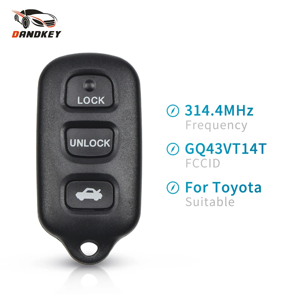 Dandkey 3 кнопки дистанционного ключа для Toyota Camry Solara Corolla Sienna Замена управления
