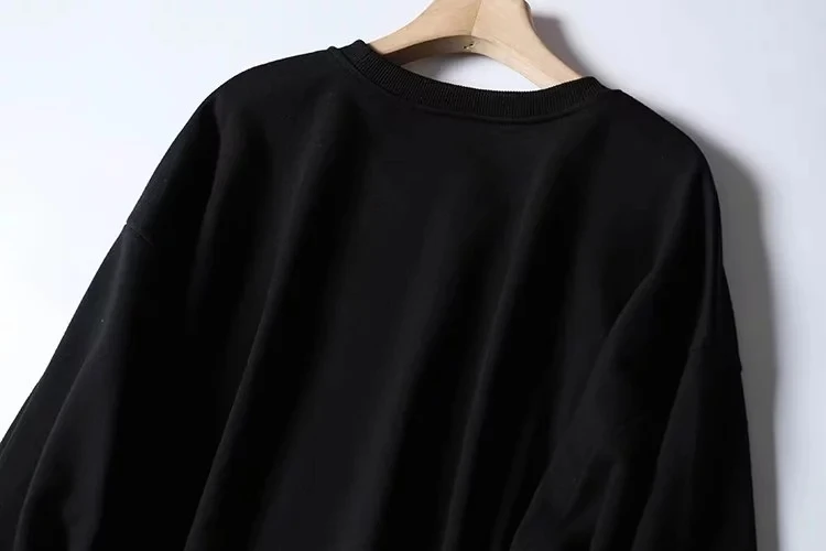 Увядшая хлопчатобумажная трикотажная рубашка женская уличная мультяшная утка печать оверсайз бойфренд Винтаж хлопок Терри пуловеры, толстовки, топы