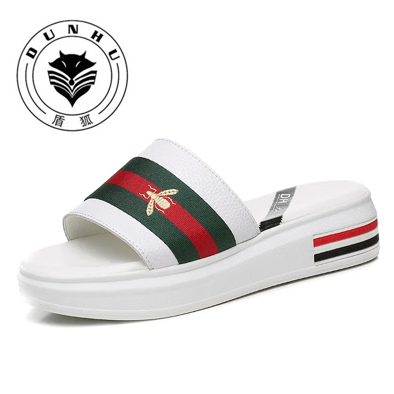 

Dunhu Genuine Product 2019 Summer Women's Casual Open Toe Slipper Flat Mixed Colors Slippers Waterproof Platform WOMEN'S Shoes 5