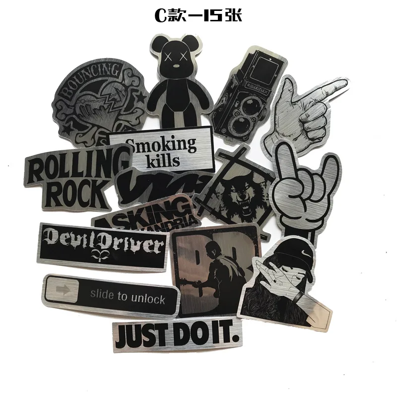 15pcs Metal Wire Drawing Toy Stickers For Car Styling Bike Motorcycle ...