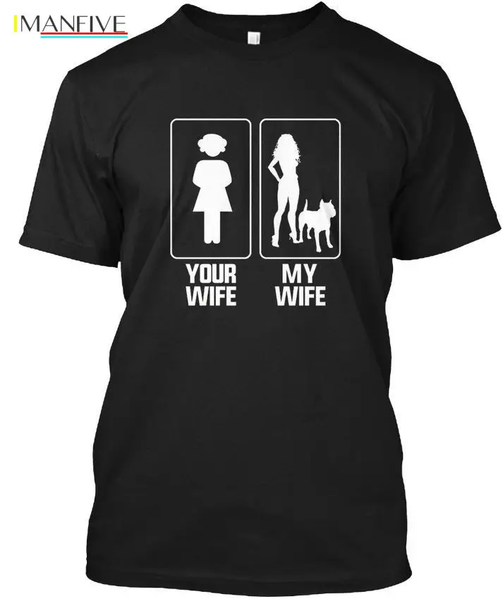 Популярная футболка с надписью «Your Wife My Pitbull Pit Bull Lo»
