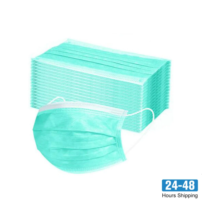 10-200pcs-Disposable-Green-Face-Masks-3-Layer-Filter-Earloop-Meltblown-Non-Woven-Breathable-Gauze-Adult (3)
