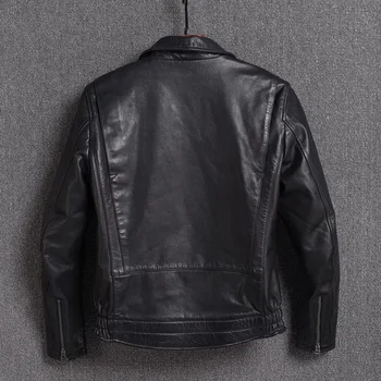 

2020 Genuine Cow Jacket Men Vintage Spring Autumn Short Cowhide Coat Real Leather Jackets Veste Moto Homme 18-25A KJ2316