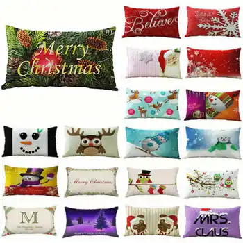 

Geometric Cotton Linen Pillow Case Waist Throw Cushion Case Home Soft Room Gifts Single Sides Printing