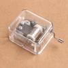 Mini Music Box Hand Cranking Music Movement Transparent DIY Music Box for Christmas Gift Merry Christmas A Variety Of Music 5
