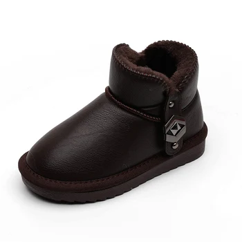 

2020 Winter Girl Kids Boots Boy Shoes Boots Slip-On Solid Platform Round Toe Fashion Leisure Flat Heels Warm Snow Boots