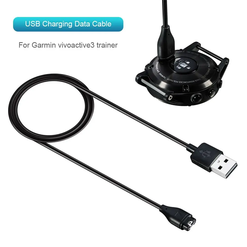 

TPE USB Charging Cable for Garmin Vivoactive 3 Trainer Replacement Data Sync Cables Cord 100cm Length