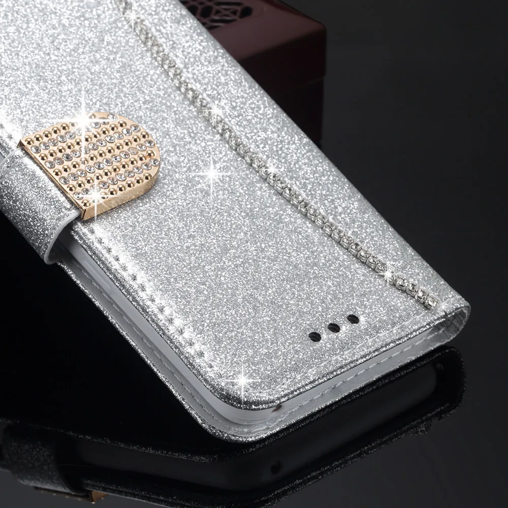 L-FADNUT с сияющими блестками кожаный чехол-книжка с отделениями для карт чехол для телефона для samsung Galaxy S9 плюс S8 A3 A5 A8 S7 edge чехол на магните