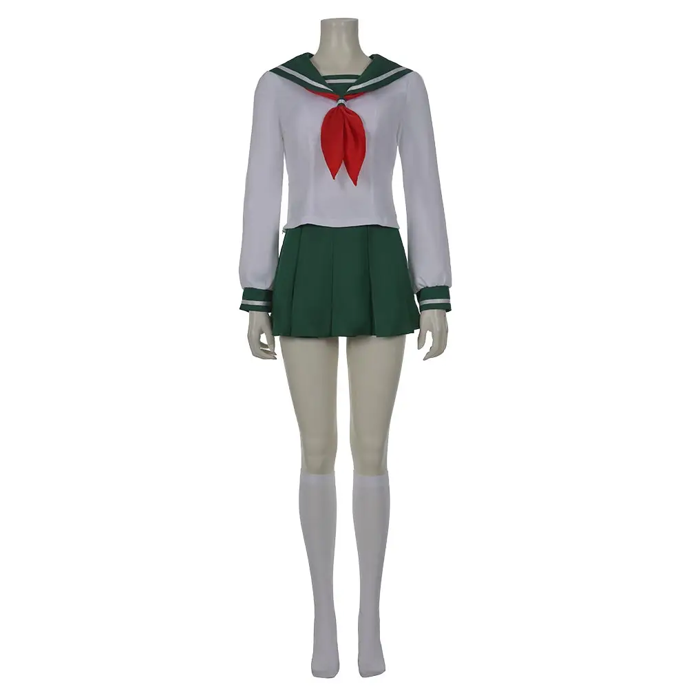 Аниме InuYasha Kagome higuurashi костюм для косплея женская униформа девочек рубашка юбка