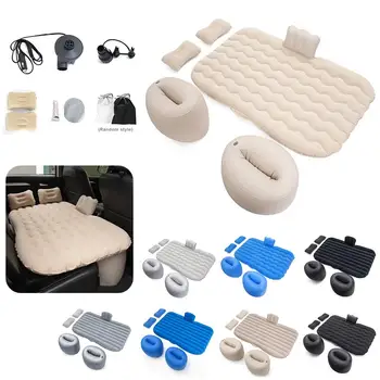 

Car Travel Inflatable Air Bed Flocking SUV Back Seat Inflatable Travel Bed Camping Flocking Travel Mattress