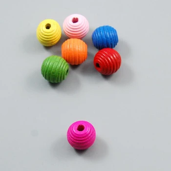 

Round Wooden Beads For Jewelry Making Multicolor Spacer Wood Beads Baby Rattle Pacifier Beads Findings 50Pcs/Pack