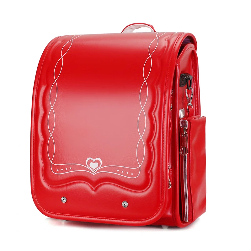

Children School bag with pencil case grils and boys Japanese Style Orthopedic backpacks waterproof PU leather Students Book Bag