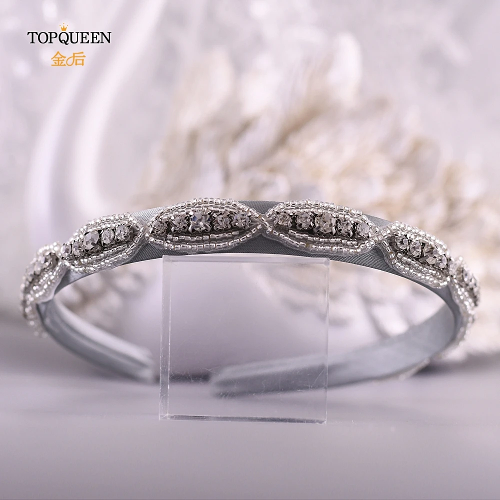 TOPQUEEN S102-FG, свадебные стразы, аксессуары для волос, свадебная тиара, головные уборы в стиле барокко, роскошные серебряные стразы, повязка на голову