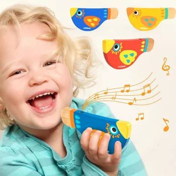 

Cute Bird Wooden Whistle Music Instrument Toy Toddler Baby Early Learning Musical Game Educational Toys For Children Kids Gifts