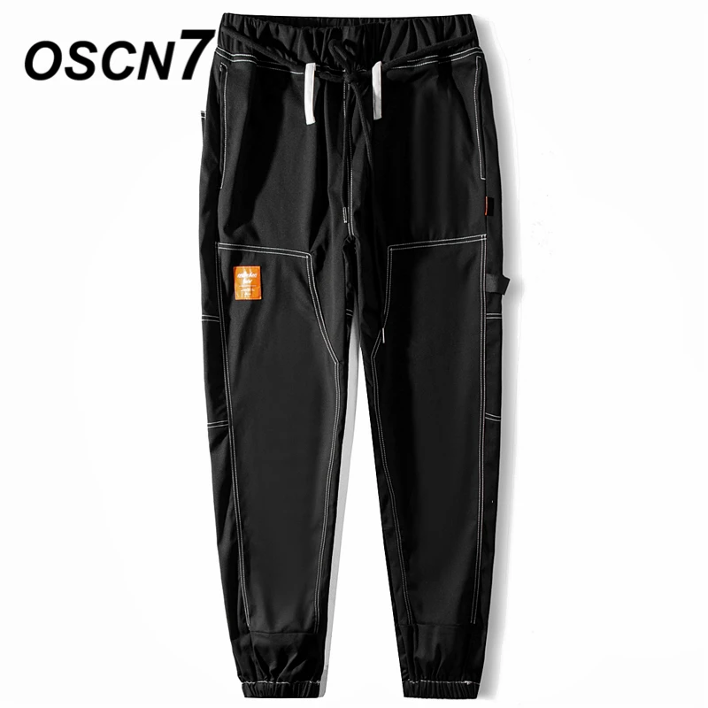 OSCN7 свободные спортивные штаны для отдыха для мужчин модная уличная одежда контрастный цвет высокая уличная полоса мужские штаны s брюки SHW-202