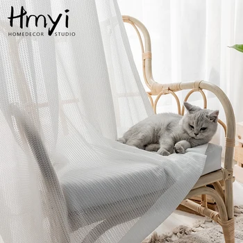 

Luxury Solid Sheer Curtains For Living Room Soft White Tulle Curtains For Bedroom Window Drapes Decoration Rideaux Voilage