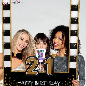 

Joy-Enlife 1st 21st 30th 40th 50th 60th Photo Booth Frame Happy Birthday Photo booth Props Baby shower Party Decor Photo Booth