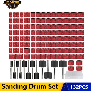 

CMCP Rotary Tool Sanding Band Set 132pcs Abrasive Tools Sanding Drum Set With Mandrels For Dremel Accessories