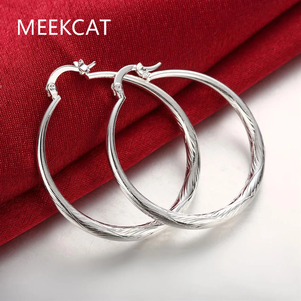 Round-Hinged-Hoops-Romantic-925-Sterling-Silver-Gift-Accessories-For-Women-Girls-Fashion-Silver-Ear-Ring_