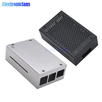 

Black Silver Aluminum Alloy Case Box for Raspberry Pi 4 Model B Protection Aluminum Metal Cover Enclosure