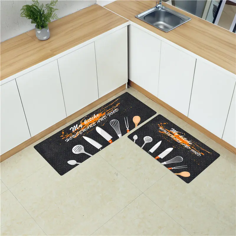 

Long Kitchen Mat Carpet PVC Soft Leather Floor Mats Large Floor Carpets Doormat Bedroom Waterproof Oilproof Kitchen Rugs