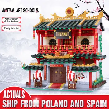 

City Street Chinese Building MOC Creative Series Martial Art Set Set Kids Building Blocks Bricks compatible lepining Toys Model