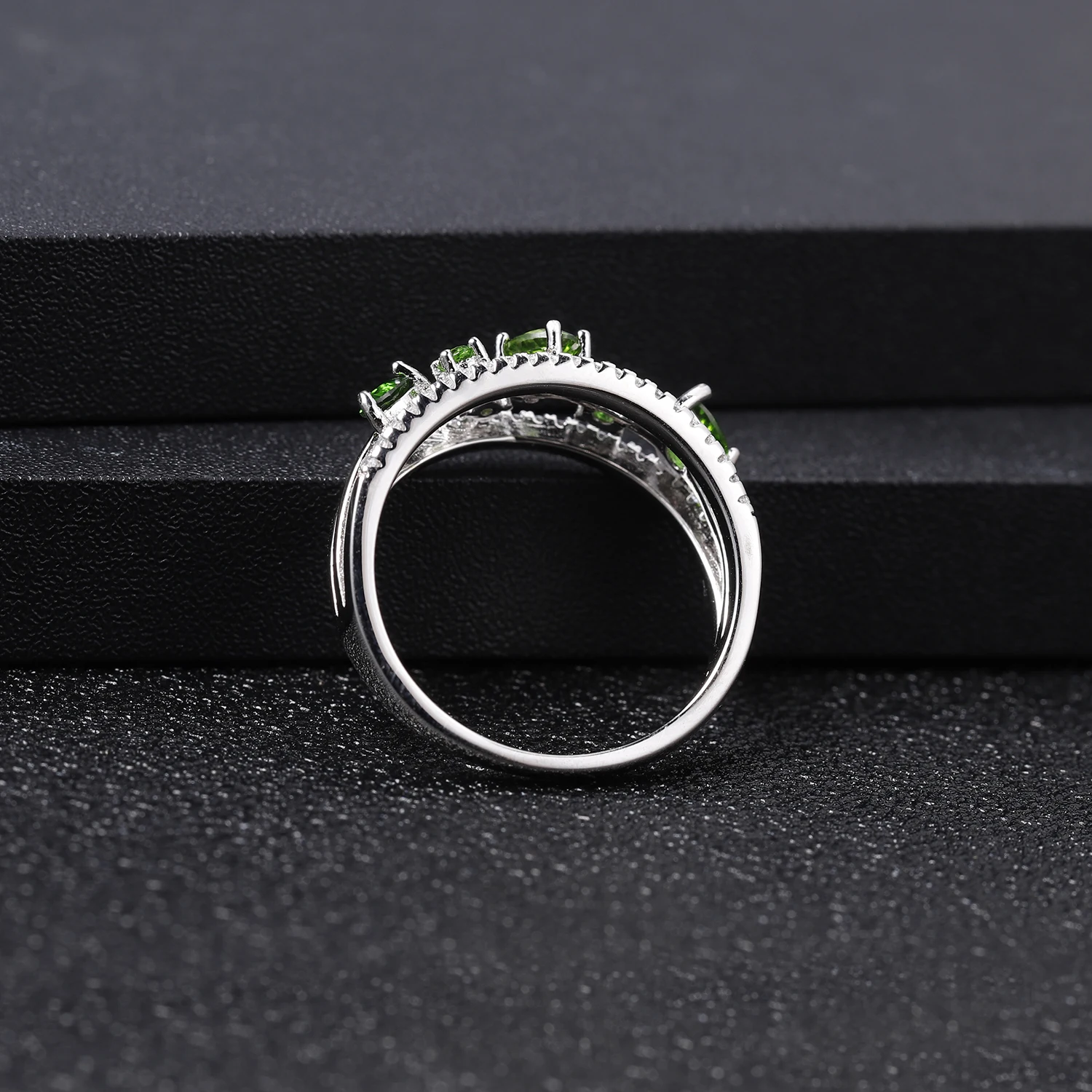 GEM'S BALLET 0.62Ct натуральный хром диопсид драгоценный камень кольцо 925 пробы серебряные кольца для женщин обручальные ювелирные изделия