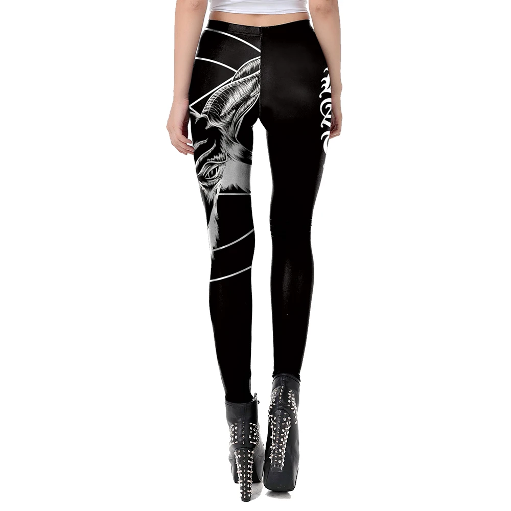 VIP FASHION Frau Gothic Leggings Sexy Steampunk Print Hosen Elastische Vintage Dünne Bleistift Hosen Knöchel Länge Cosplay Bottom – Detail 16
