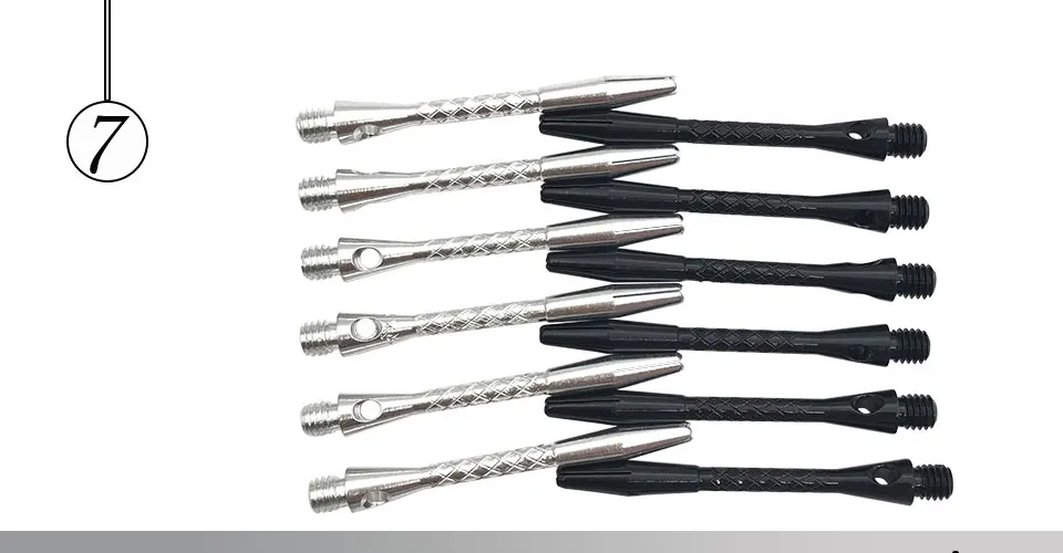 Easytoday 24Pcsset Darts Accessories High Quality Darts Shafts Aluminum Standard 45mm Pattern Black and White Shafts Darts (7)