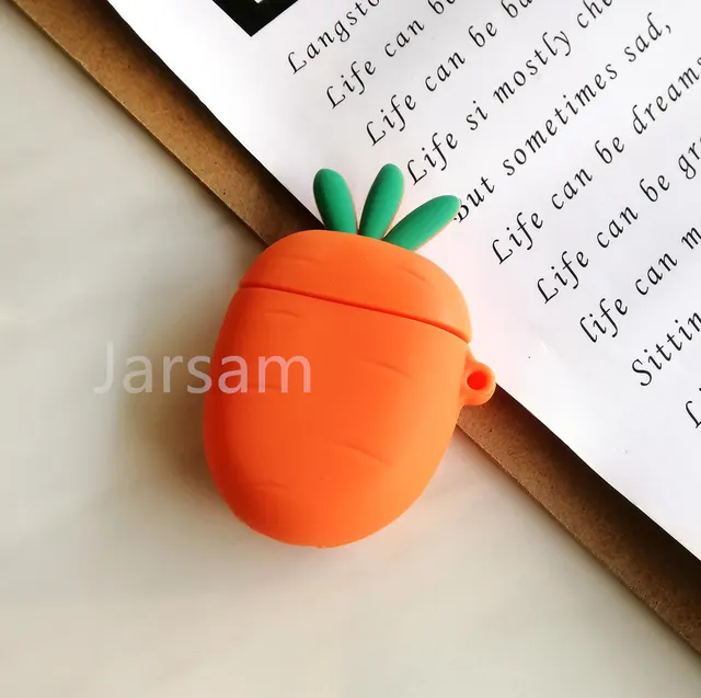 Cartoon For airpods case Silicone Cover For airpods Case Cute Earphone 3D Headphone case Protective radish