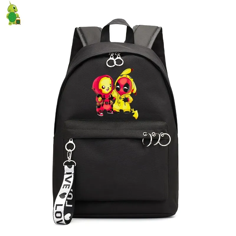 Mochila Pokemon Pikachu рюкзаки Дэдпул школьные сумки для девочек-подростков женский рюкзак для ноутбука рюкзак для отдыха, путешествия рюкзак
