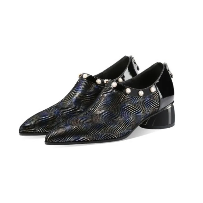 Women's Shoes Pointed Thick Heel Shoes Women's High Heels Autumn Deep-mouth Shoes Women's Fashion Autumn Large Size Women Shoes