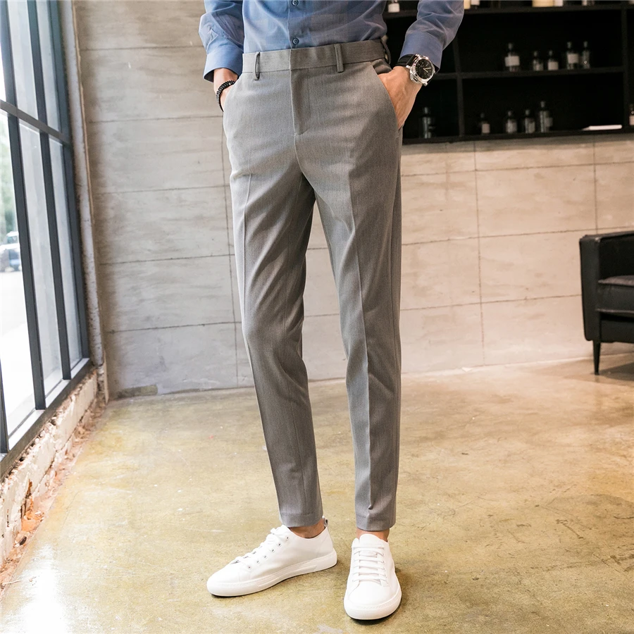 2019 Classic Men Suit Pants Slim Design Business Banquet Men Dress Pants Size 28 29 30 31 32 33 34 36 Casual Pant Man