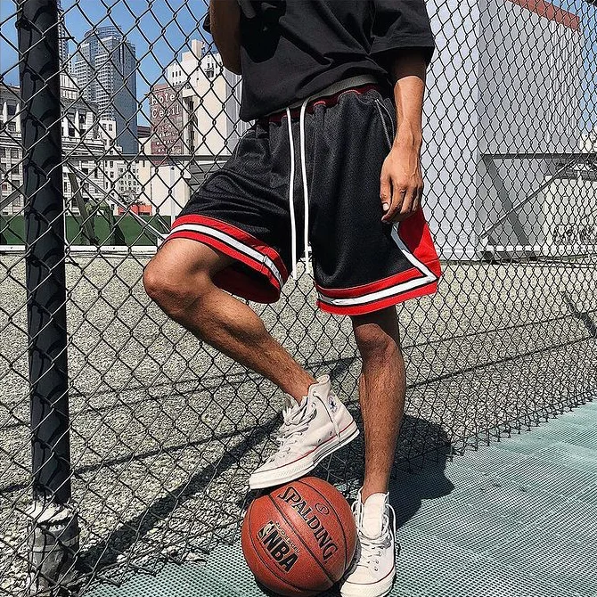 Seasonless Men's Basic Basketball Shorts For Men Mesh With Zipper Pocket  High Street Hip-hop - Casual Shorts - AliExpress