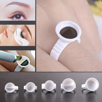 

10PCS Disposable Eyelash Extension Glue Holder Eyelash Extension Glue Rings Holder Glue Container Tattoo Pigment Holder Ring