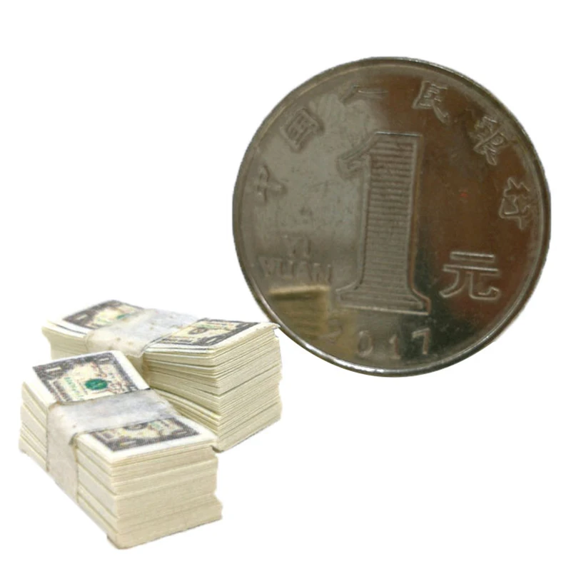 1/12 весы набор миниатюрных игр деньги США $100 / $1 банкноты Куклы Аксессуары для