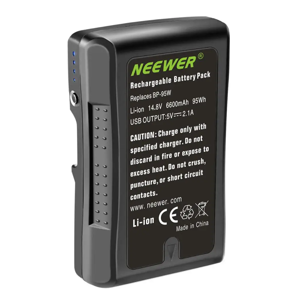 

Neewer V Mount/V Lock Battery - 95Wh 14.8V 6600mAh Rechargeable Li-ion Battery for Broadcast Video Camcorder,For Sony HDCAM