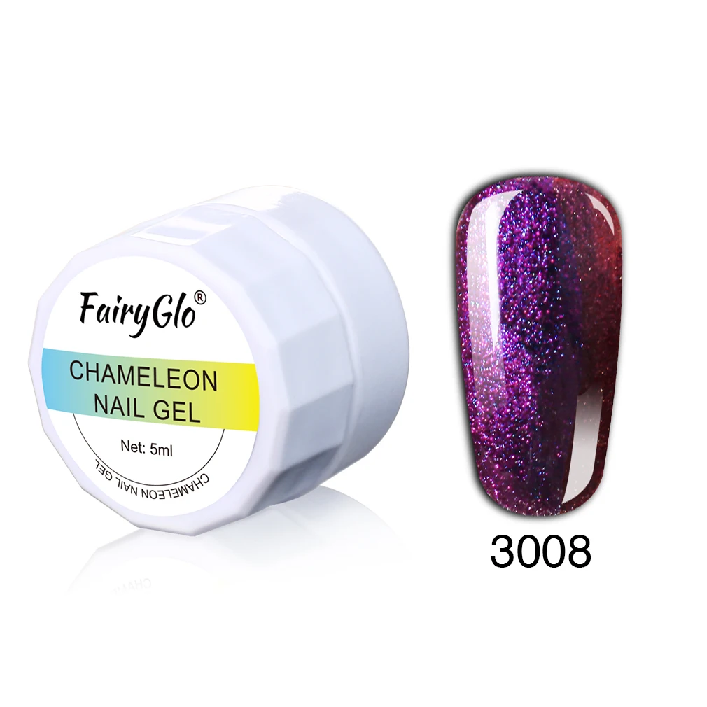 FairyGlo 5 мл Хамелеон Ультрафиолетовый Гель-лак замочить от длительного окрашивания Гель-лак для ногтей УФ-гель для ногтей лак для ногтей - Цвет: 3008