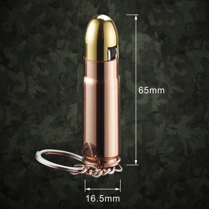 Bullet Lighter Keychain Lighters Rose Gold Refillable Metal Butane Flame Lighters for Men Cigarette