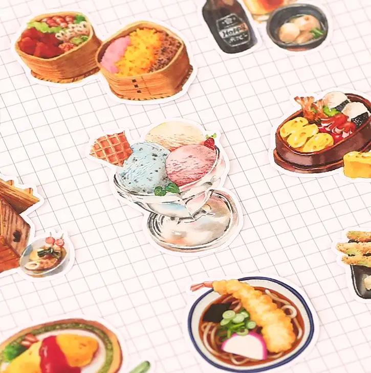 24pcs/pack exquisite self-made lovely food stickers scrapbooking stickers decor Label Diary Album Stickers Classic Toys gift
