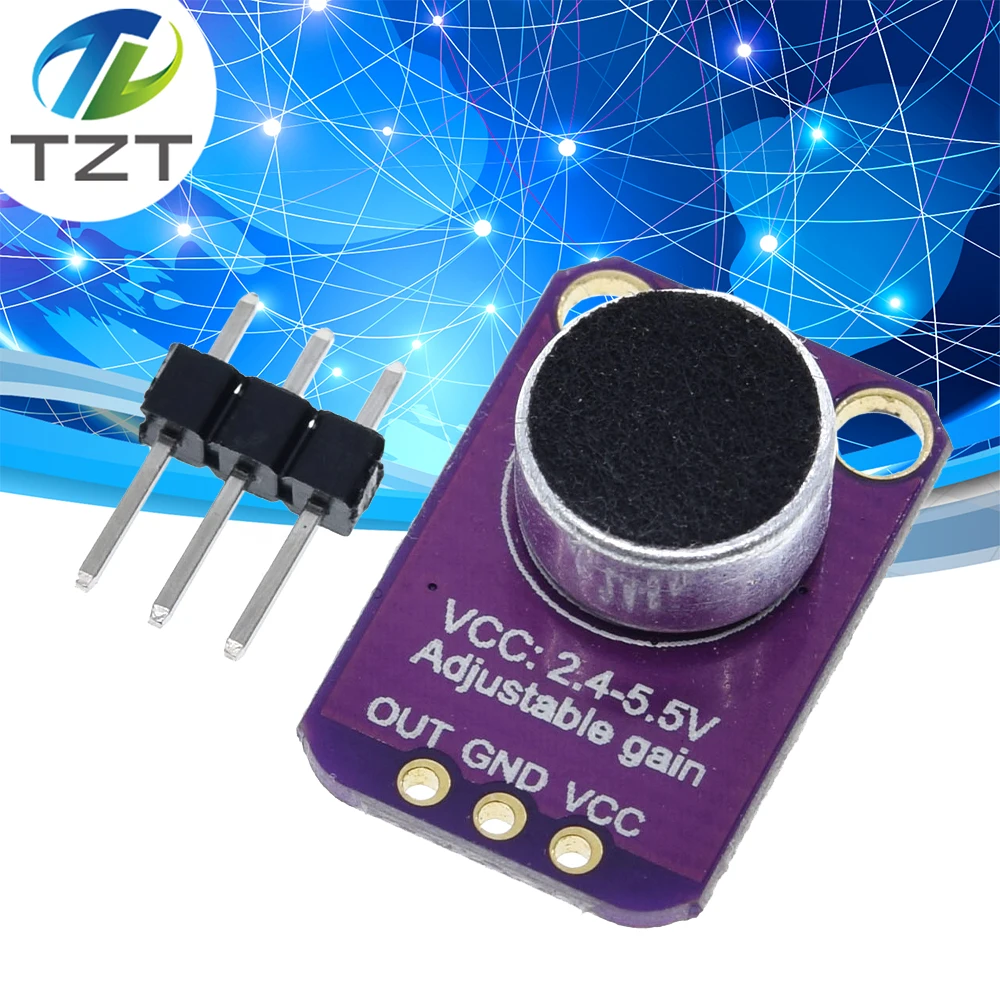 TZT GY-MAX4466 MAX4466 Электрический усилитель для микрофона Модуль регулируемое усиление GND VCC усилитель платы 2,4-5 в DC для Arduino
