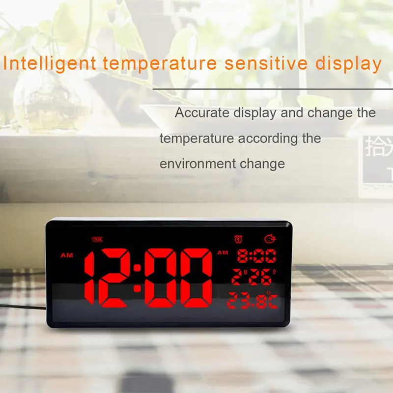 

Led Digital Alarm Clock With Usb Charging Port, Large Digits Display, Loud Alarm, Brightness And Volume Control Adjustable, Sn