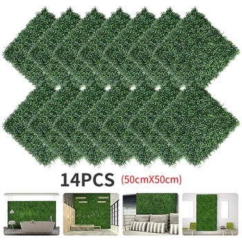 

14pcs 40x60cm Artificial Green Plant Lawns Carpet for Home Garden Wall Landscaping Green Plastic Lawn Door Shop Backdrop