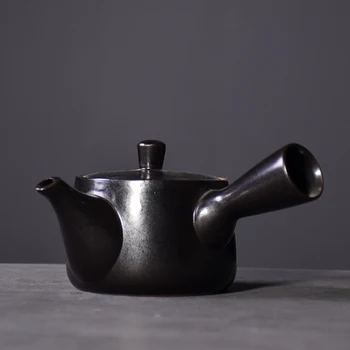 

LUWU black crockery ceramic kyusu teapots chinese kung fu tea pot drinkware 250ml