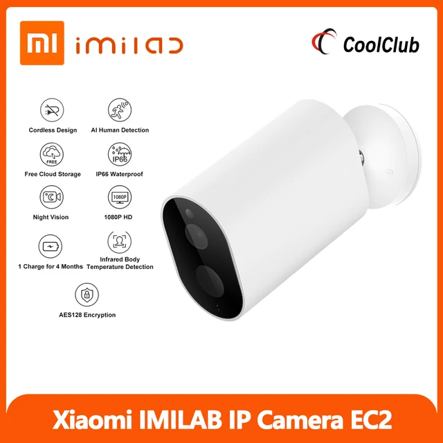 $US $106.86 Xiaomi IMILAB EC2 AI IP Camera WiFi Wireless Battery Power Smart Outdoor Security CCTV Gateway Infrared Night Vision IP66 Camera