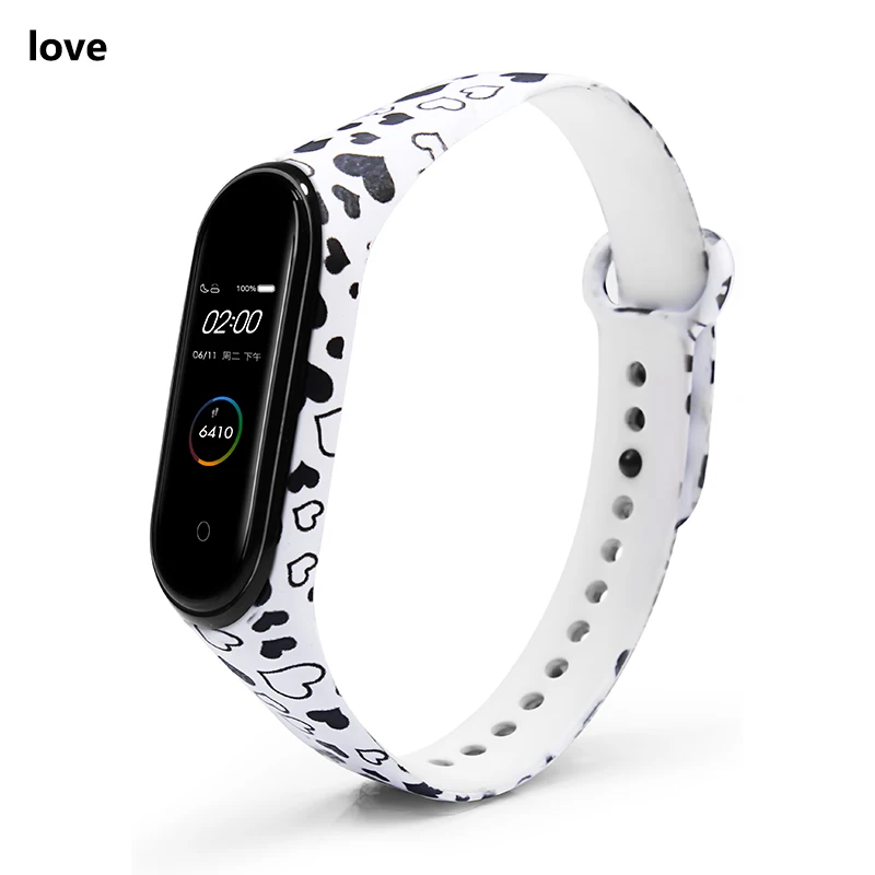 Love BOORUI для xiaomi mi band 4 ремешок mi band 4 умные аксессуары mi Band 4 ремешок для xiaomi mi band 4 умные браслеты - Цвет: Love